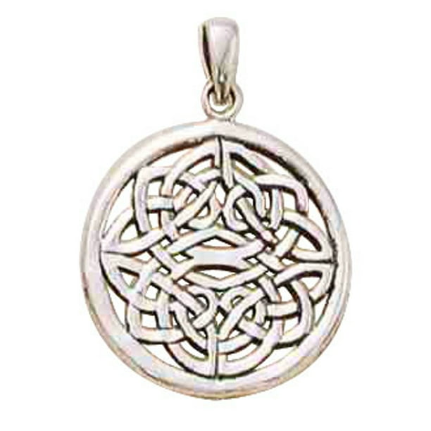 Sterling Silver Womens 1mm Box Chain Mini Celtic Weave Pendant Necklace Sterling Silver Womens 1mm Box Chain Mini Celtic Weave Pendant Necklace